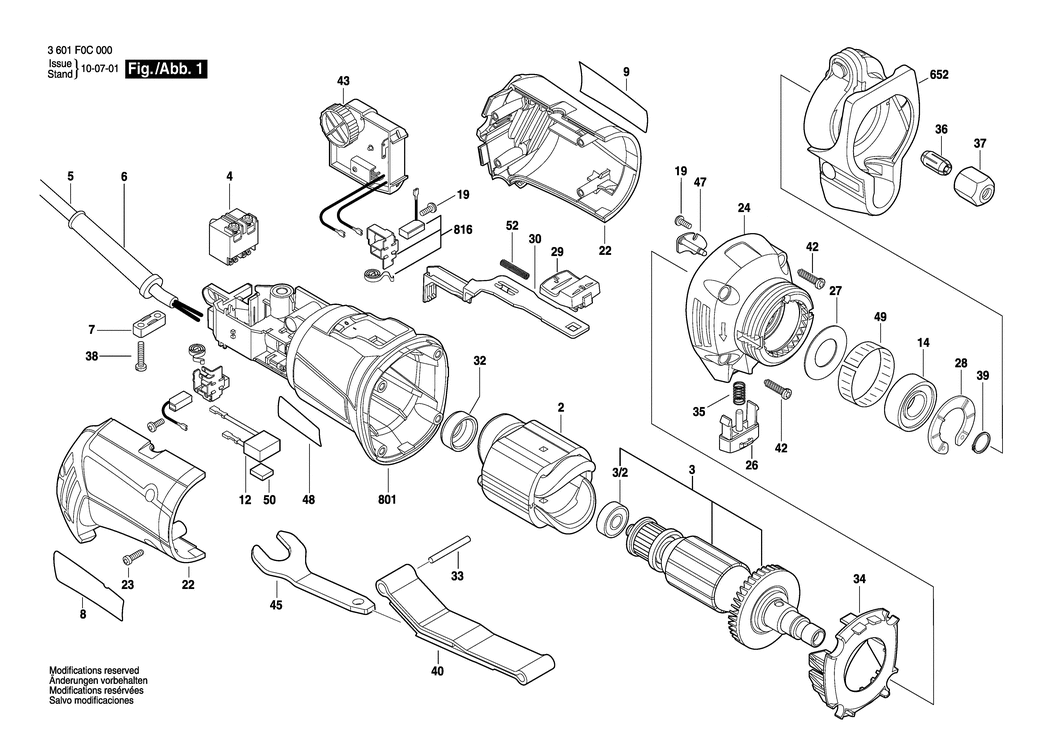 Bosch GTR 30 / 3601F0C070 / GB 230 Volt Spare Parts