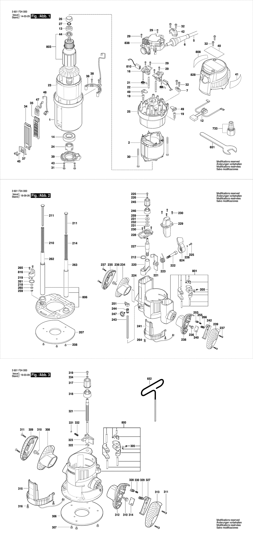 Bosch GOF 1600 CE / 3601F24000 / EU 230 Volt Spare Parts