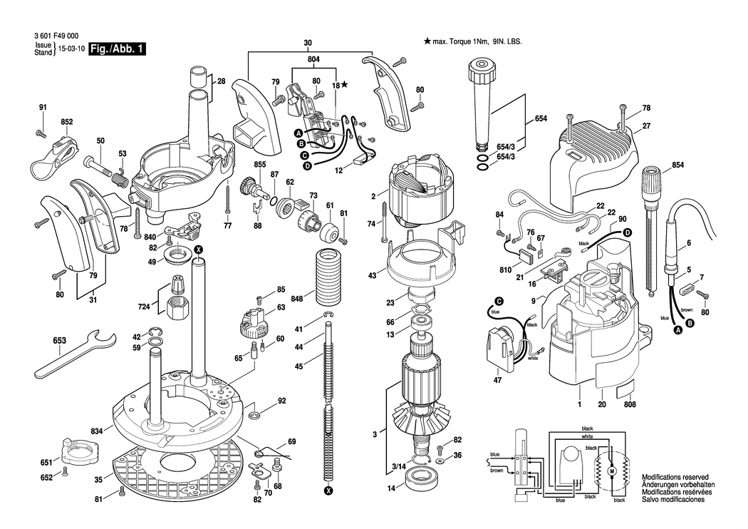 Bosch GOF 2000 CE / 3601F49000 / EU 230 Volt Spare Parts
