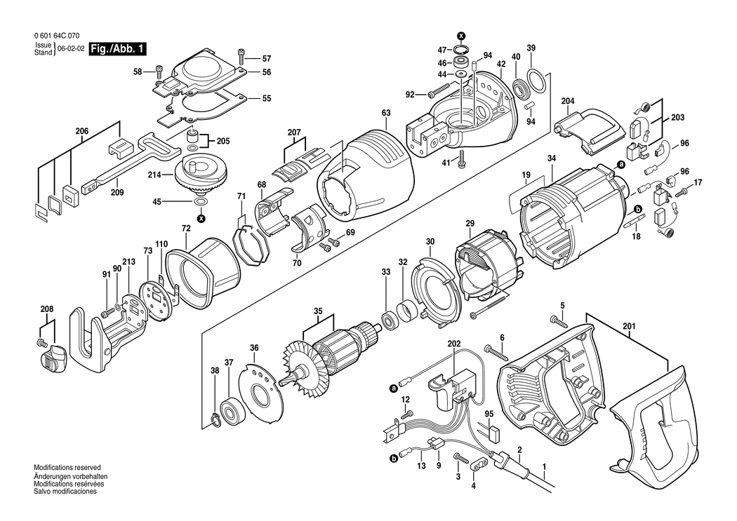 Bosch GSA 900 E / 3601F4C003 / EU 230 Volt Spare Parts