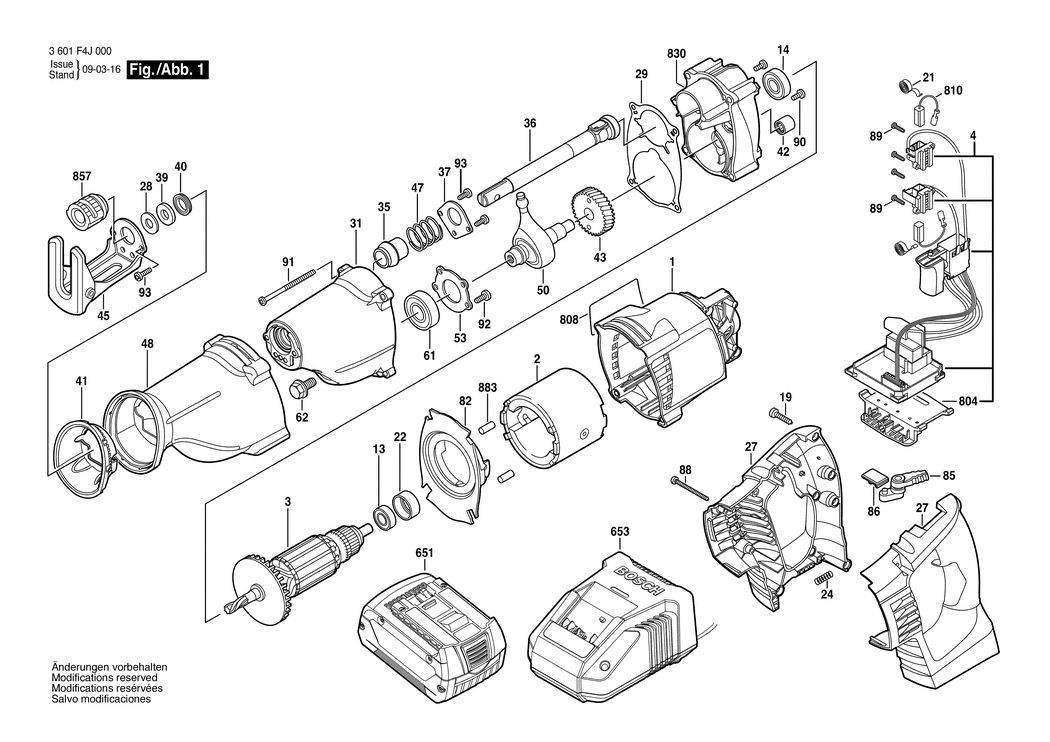 Bosch GSA 18 V-LI / 3601F4J000 / EU 18 Volt Spare Parts