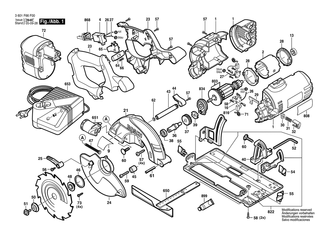 Bosch GKS 18 V / 3601F66F00 / EU 18 Volt Spare Parts