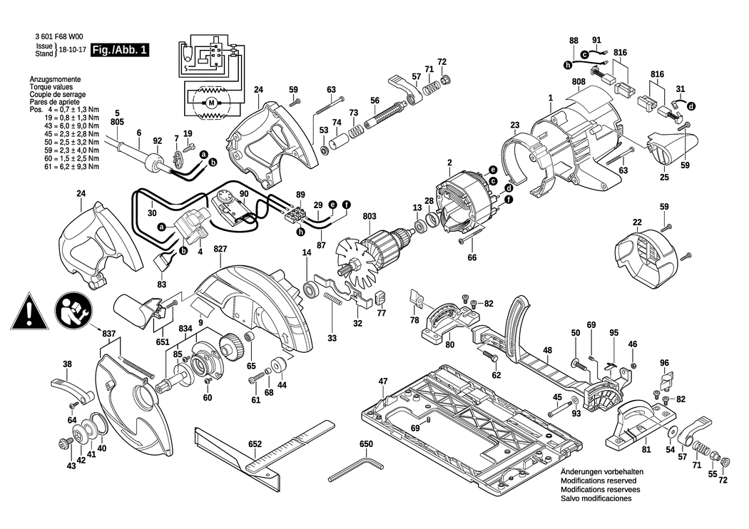 Bosch HKS 65-E POWER / 3601F68W00 / EU 230 Volt Spare Parts