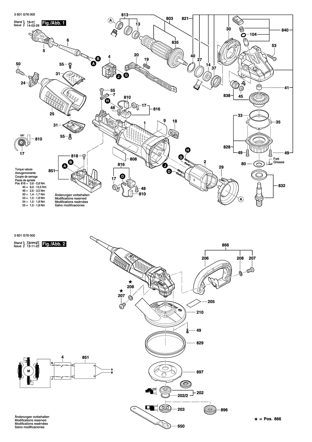 Bosch GBR 15 CA / 3601G76000 / EU 230 Volt Spare Parts