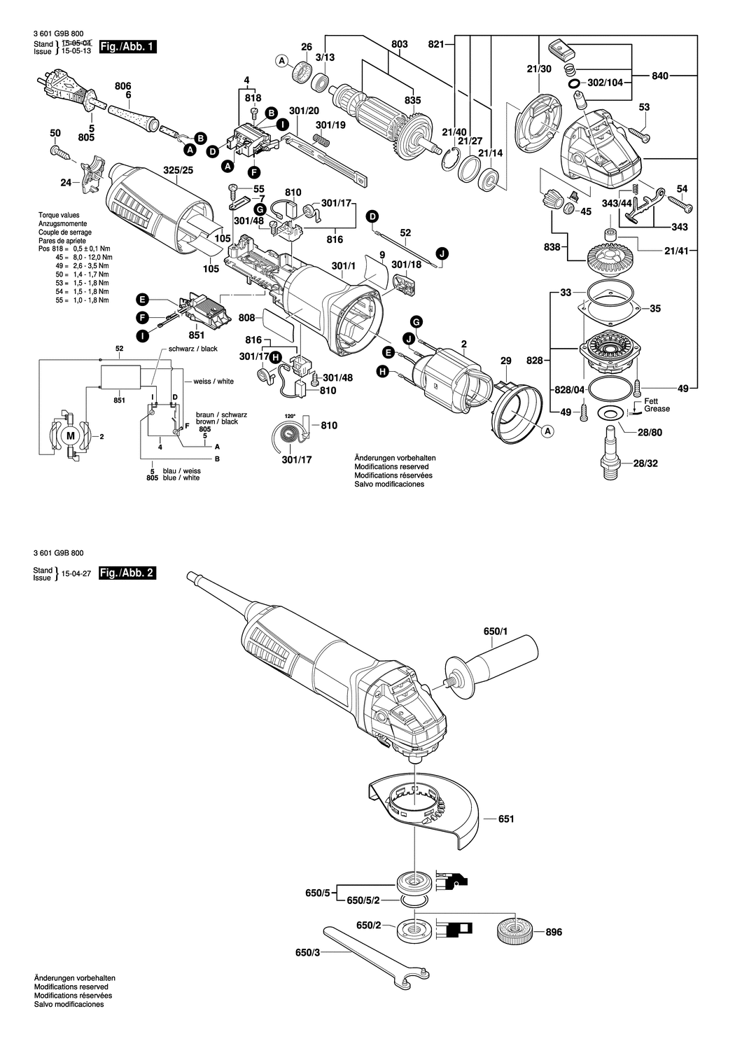 Bosch WKS 9-115 / 3601G9B900 / EU 230 Volt Spare Parts