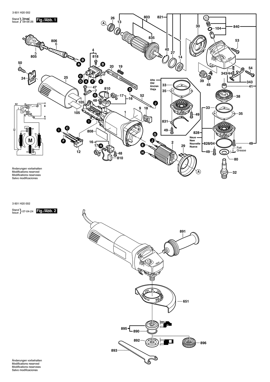 Bosch BAG 115-1 / 3601H20002 / EU 230 Volt Spare Parts