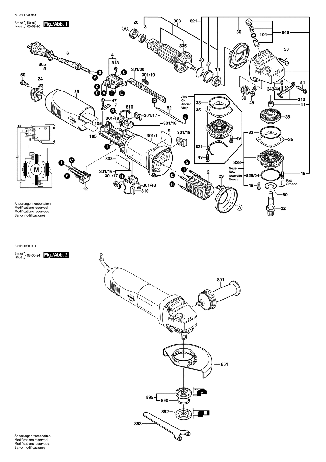 Bosch EWS 115 / 3601H20031 / CH 230 Volt Spare Parts