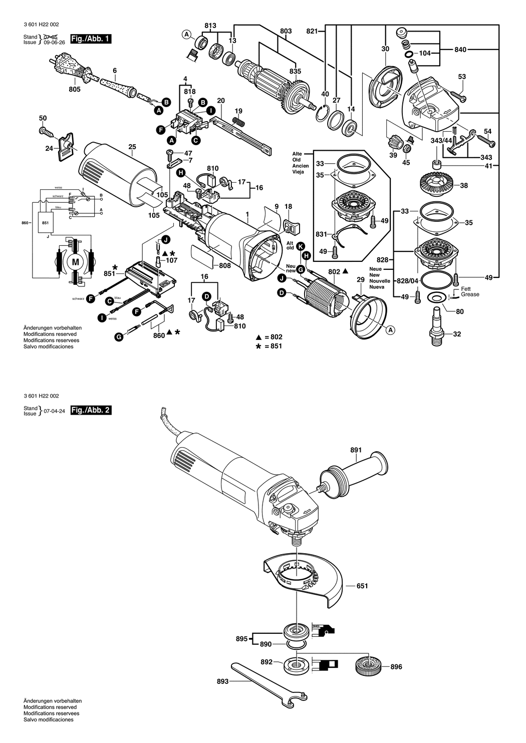 Bosch BAG 125-1 / 3601H22002 / EU 230 Volt Spare Parts