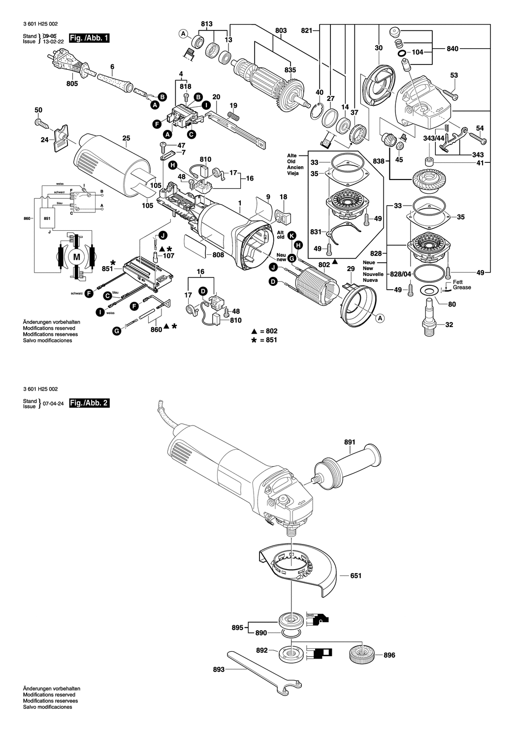 Bosch BAG 125-1 E / 3601H25002 / EU 230 Volt Spare Parts