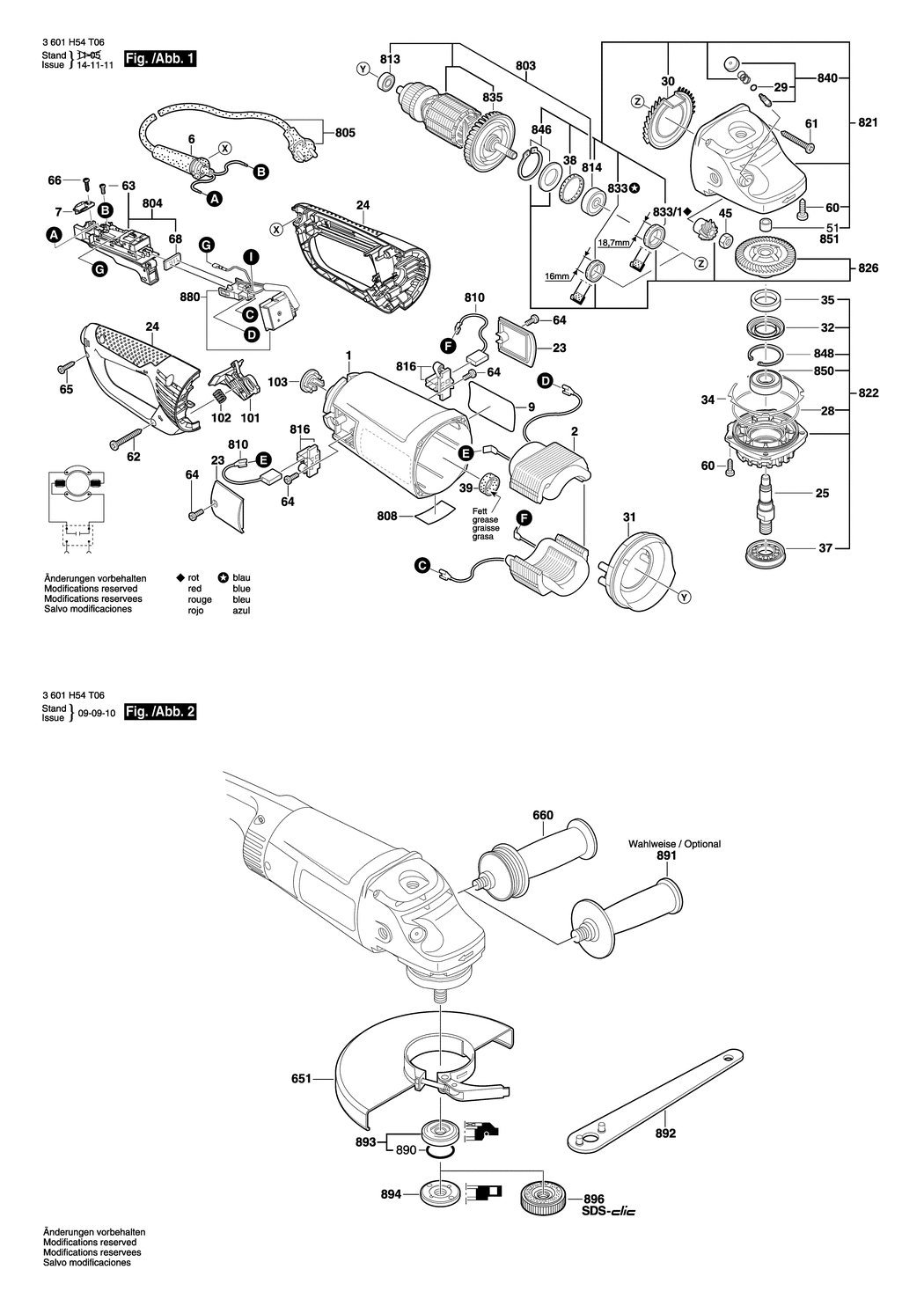 Bosch WKS 230 E / 3601H54T07 / EU 230 Volt Spare Parts