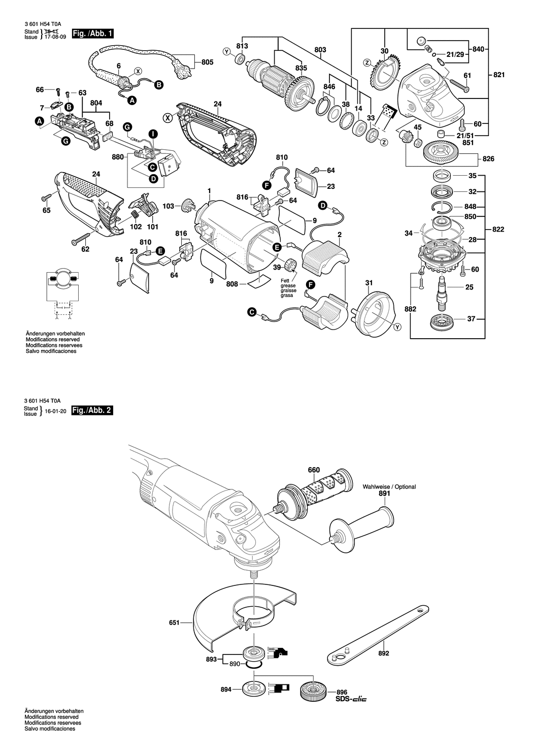 Bosch BAG 230-1 CLB / 3601H54T0A / EU 230 Volt Spare Parts