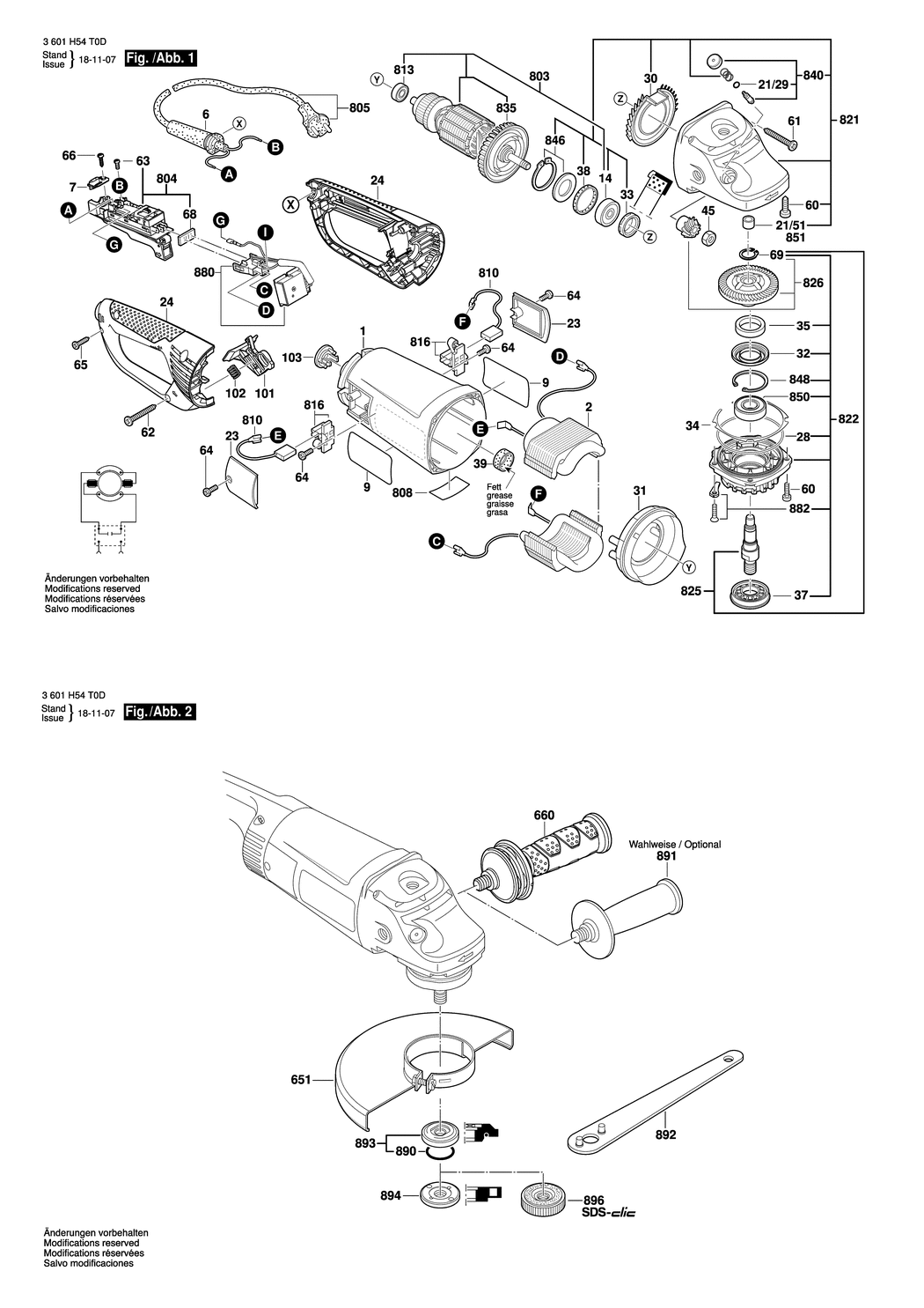 Bosch BAG 230-1 CLB / 3601H54T0D / --- 230 Volt Spare Parts