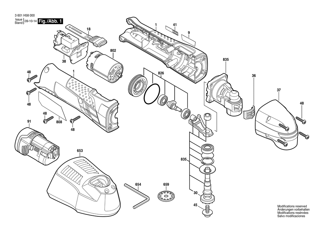 Bosch GOP 12V-LI / 3601H58002 / EU 12 Volt Spare Parts