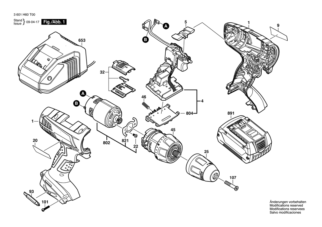 Bosch SDI 185 LI / 3601H60T00 / EU 18 Volt Spare Parts