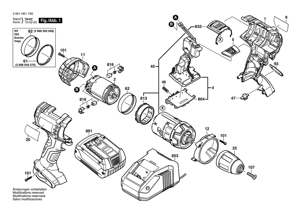 Bosch HDI 285 LI / 3601H61Y00 / EU 18 Volt Spare Parts