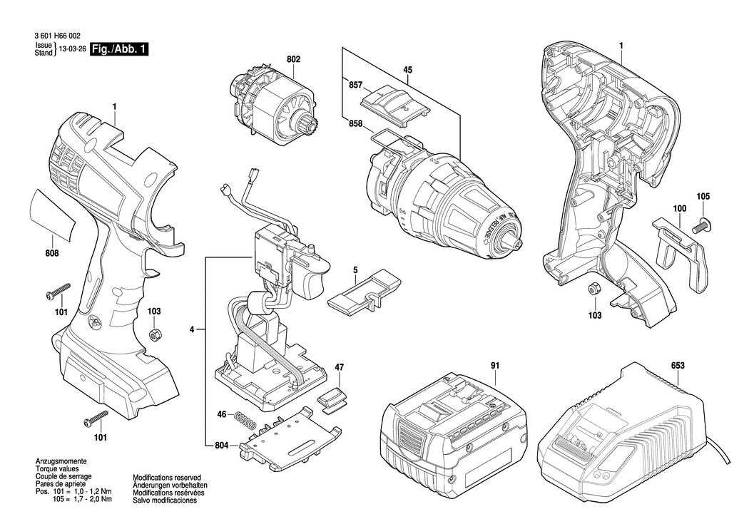 Bosch BS 14-A COMPACT / 3601H66002 / EU 14.4 Volt Spare Parts