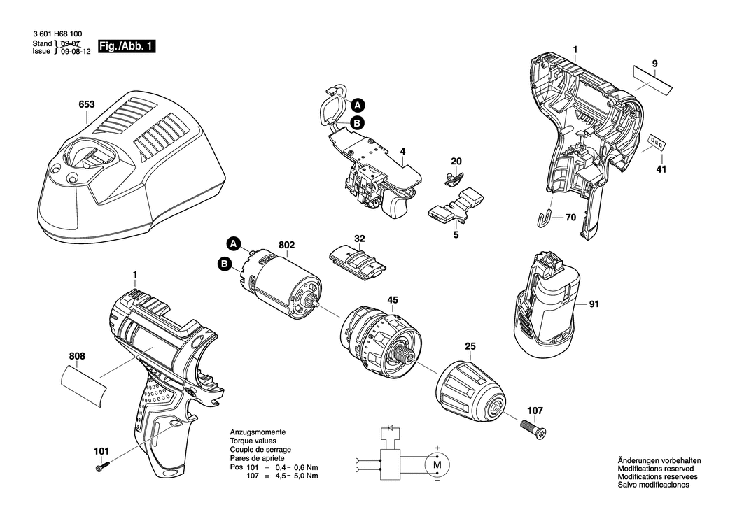 Bosch GSR 12-2-LI / 3601H68101 / --- 12 Volt Spare Parts