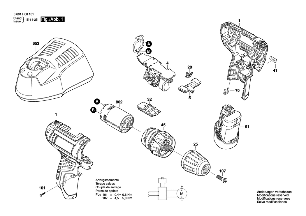 Bosch GSR 12-2-LI / 3601H68181 / --- 12 Volt Spare Parts