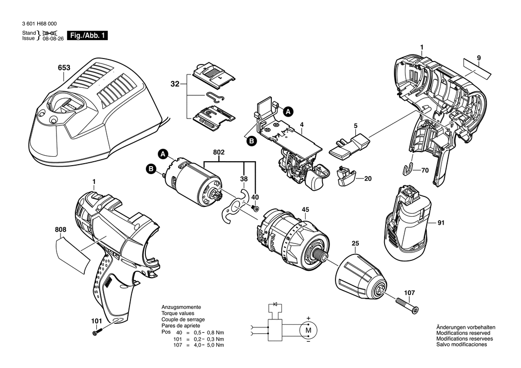 Bosch A-BS 10.8 V LI / 3601H68E00 / EU 10.8 Volt Spare Parts