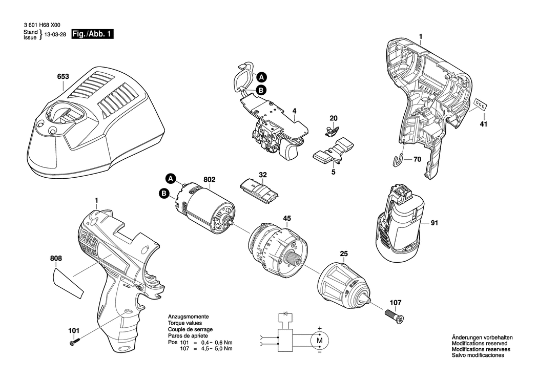 Bosch BS 12-A / 3601H68X01 / EU 12 Volt Spare Parts