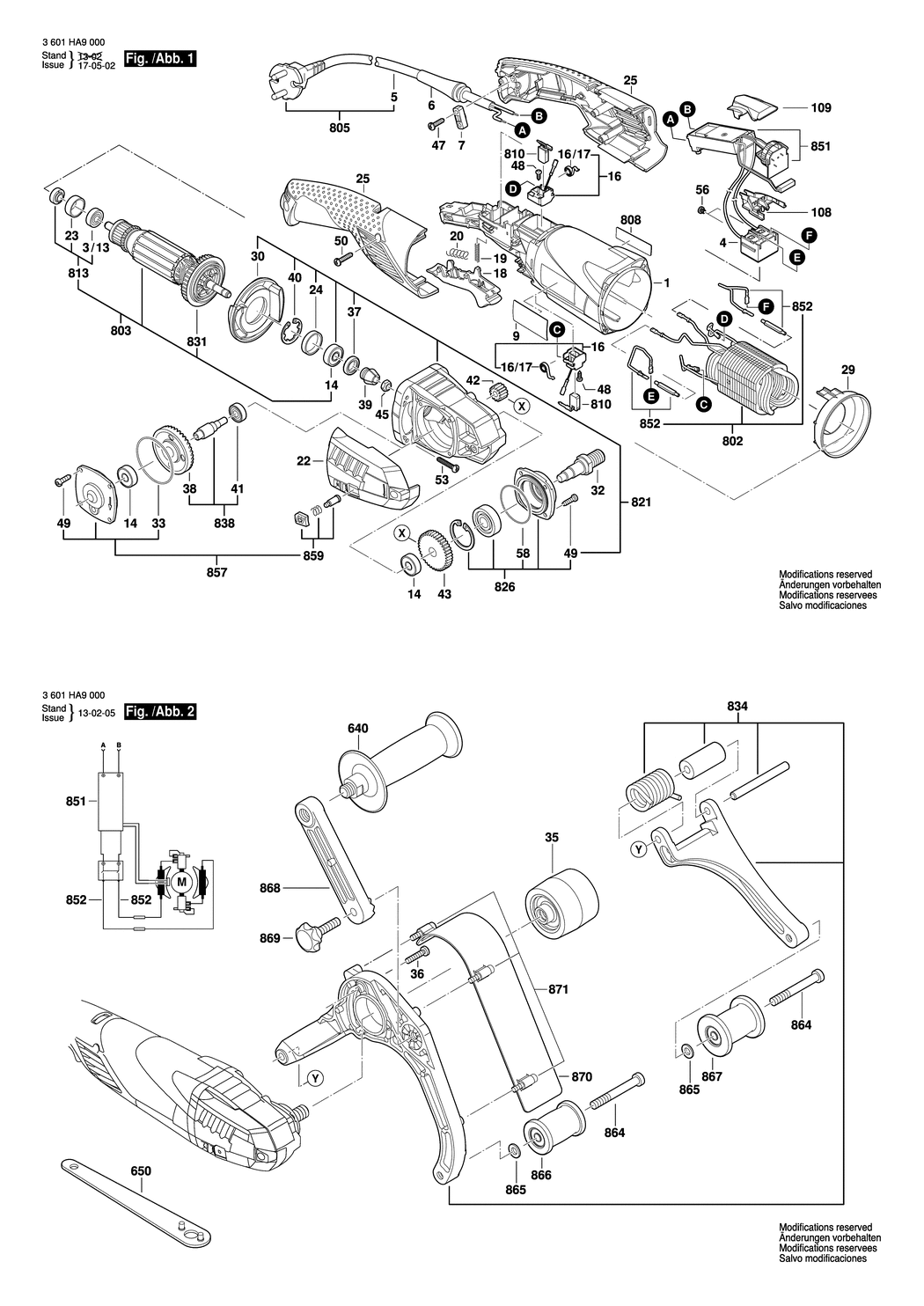 Bosch GRB 14-CE / 3601HA9000 / EU 230 Volt Spare Parts