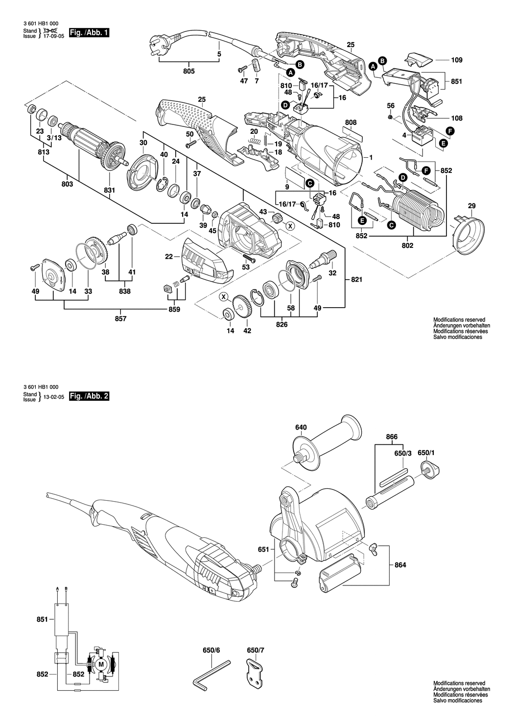 Bosch GSI 14-CE / 3601HB1000 / EU 230 Volt Spare Parts