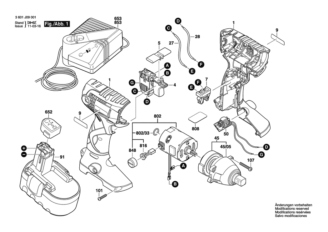 Bosch IWI 280 / 3601J09001 / EU 18 Volt Spare Parts