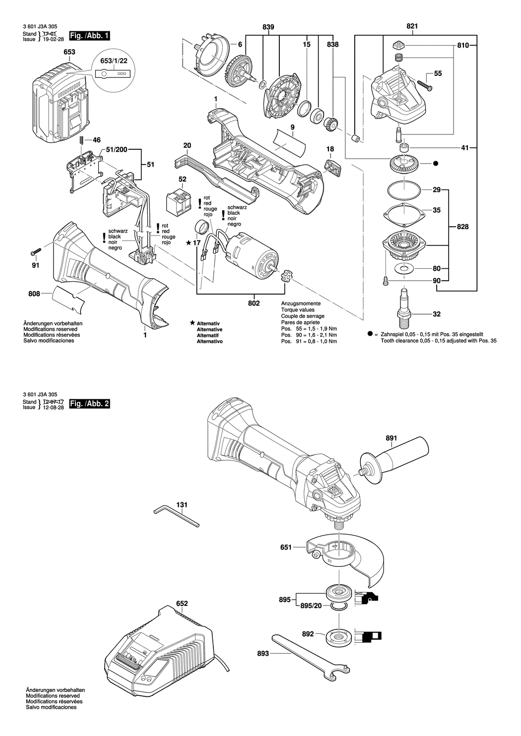 Bosch EWS 18-A / 3601J3A305 / EU 18 Volt Spare Parts