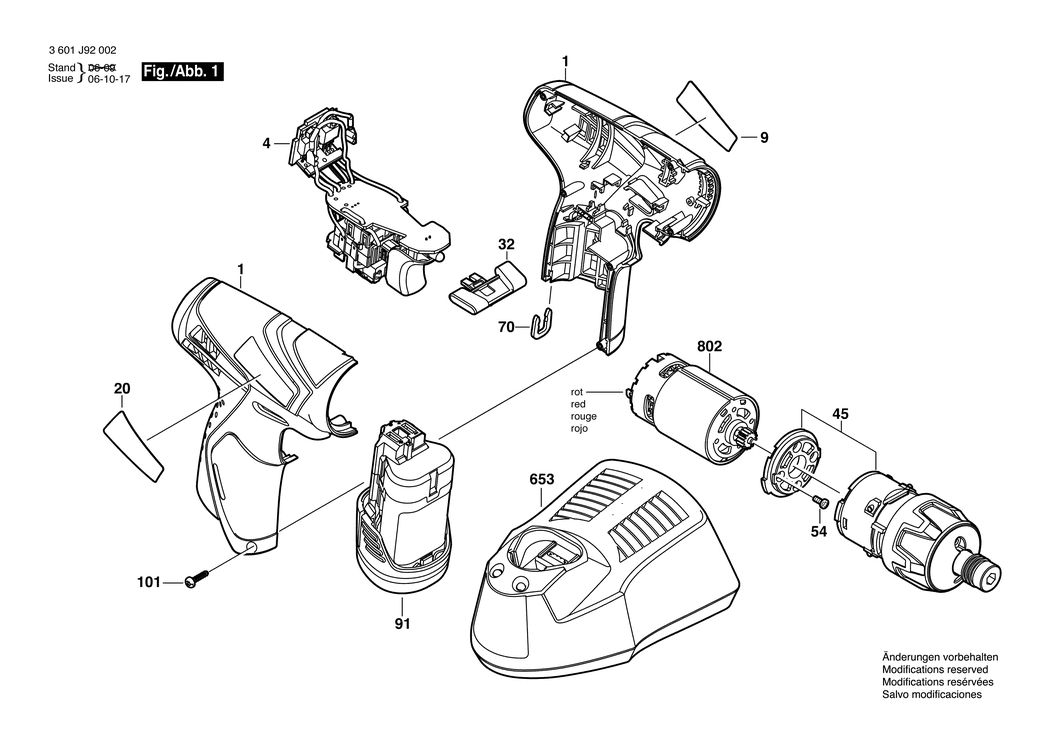 Bosch BTI-AS 10.8 V-LI / 3601J92003 / EU 10.8 Volt Spare Parts