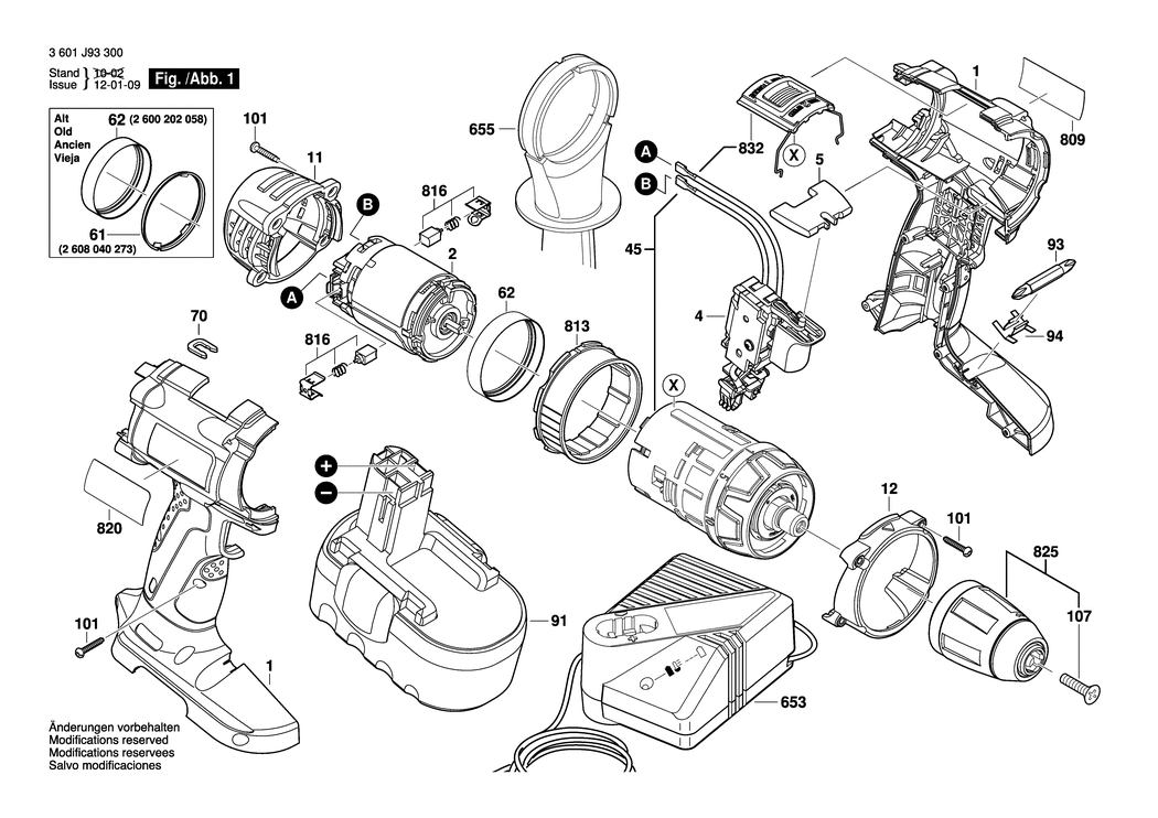 Bosch GSR 18 VE-2 / 3601J93300 / EU 18 Volt Spare Parts