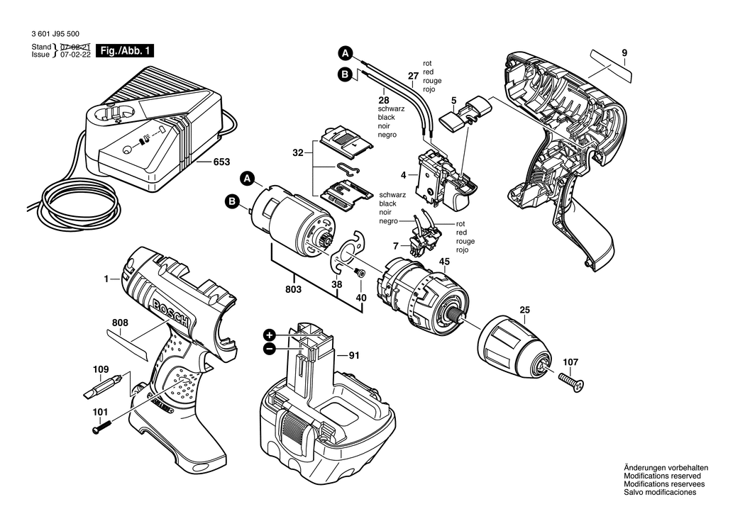 Bosch GSR 12 V / 3601J95500 / --- 12 Volt Spare Parts