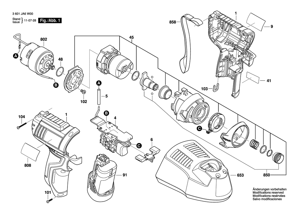 Bosch ASS 10-A / 3601JA6W00 / EU 10.8 Volt Spare Parts