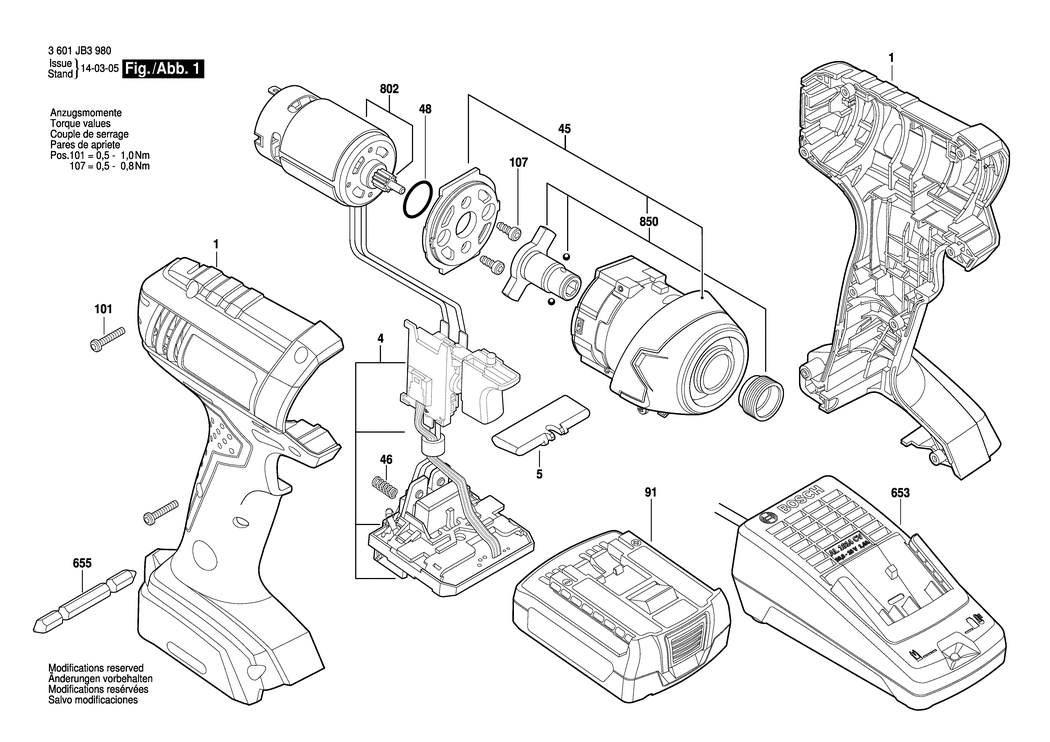 Bosch GDR 1200-LI / 3601JB39E1 / --- 12 Volt Spare Parts