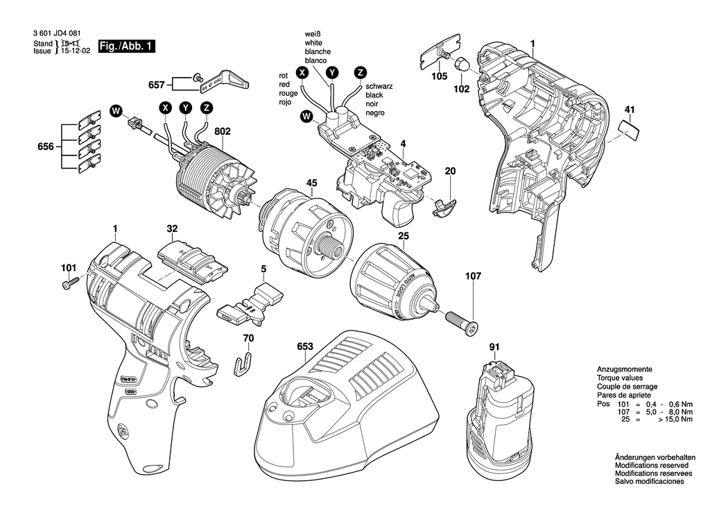 Bosch GSR 12 V -EC / 3601JD4081 / --- 12 Volt Spare Parts