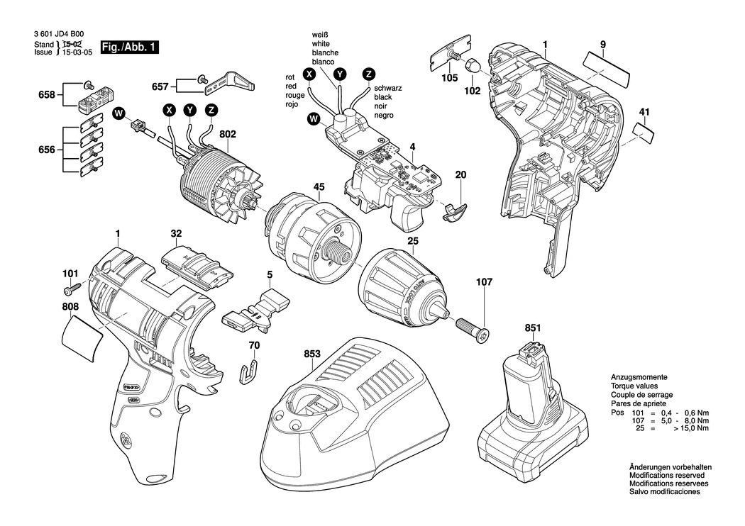 Bosch BACD BL 10.8V LI / 3601JD4B00 / EU 10.8 Volt Spare Parts