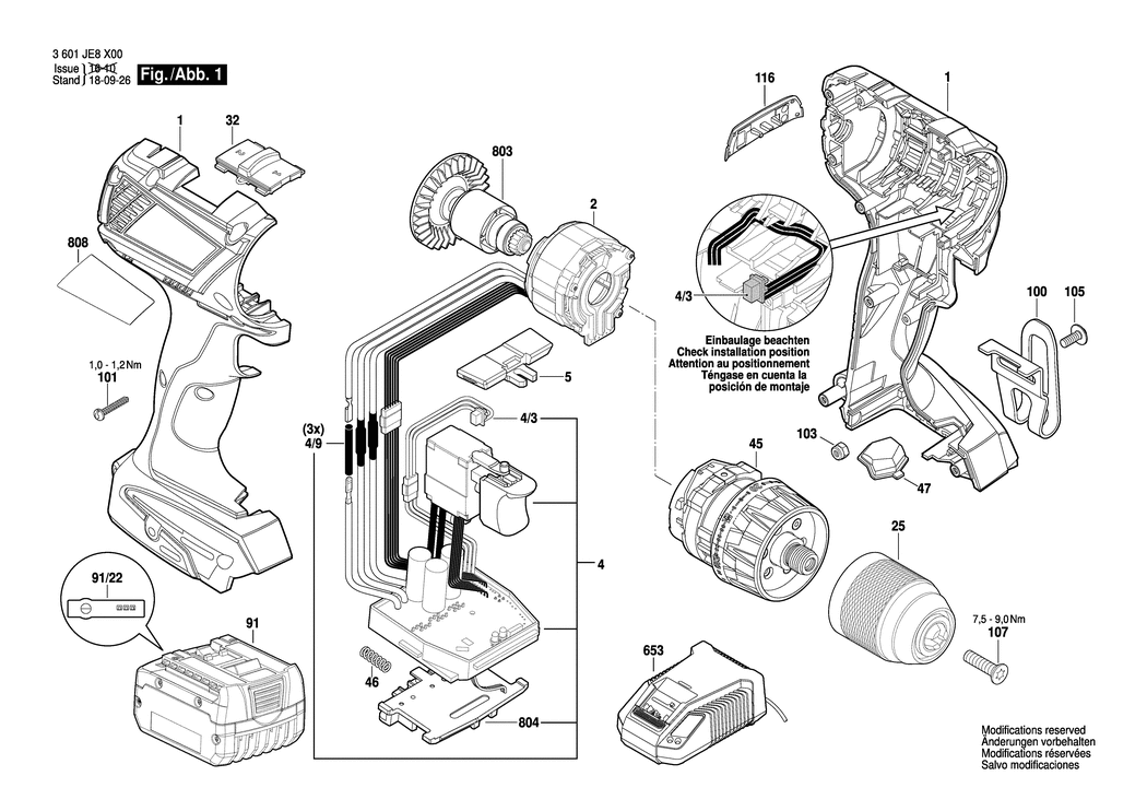 Bosch BS 14-A EC COMPACT / 3601JE8X00 / EU 14.4 Volt Spare Parts