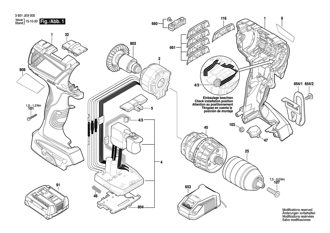 Bosch GSB 14.4 V-EC / 3601JE9000 / EU 14.4 Volt Spare Parts