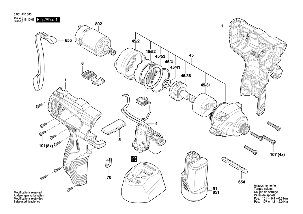 Bosch GDR 120-LI / 3601JF0080 / --- 12 Volt Spare Parts