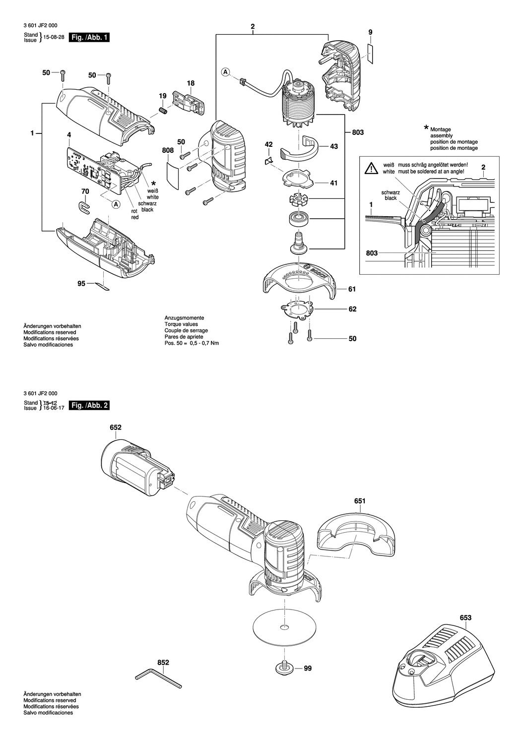 Bosch GWS 12V-76 / 3601JF2001 / --- Spare Parts