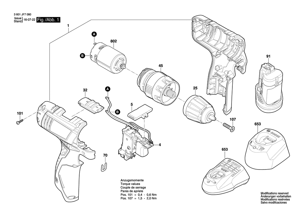 Bosch GSR 120-LI / 3601JF7080 / --- 12 Volt Spare Parts