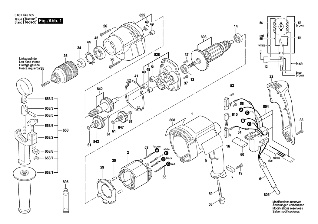 Bosch BRD-HT / 3601K49685 / EU 230 Volt Spare Parts