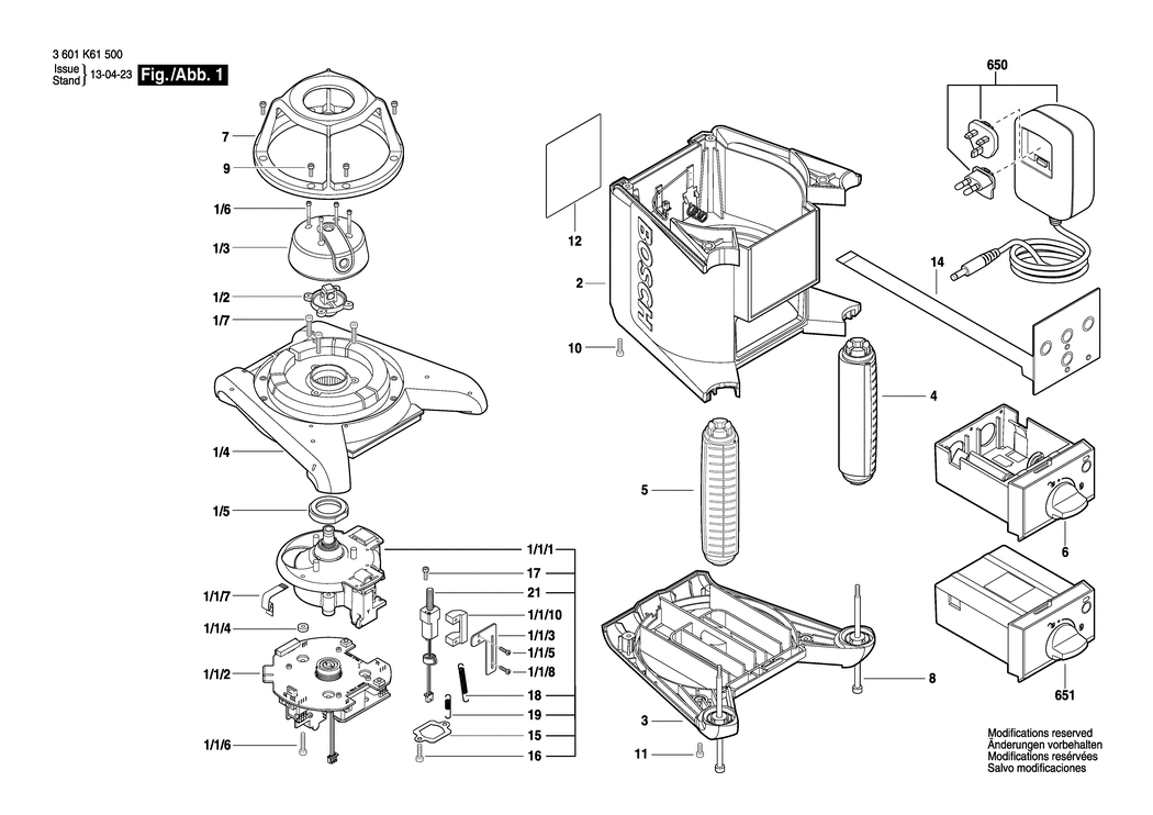 Bosch GRL 300 HVG / 3601K61700 / EU Spare Parts