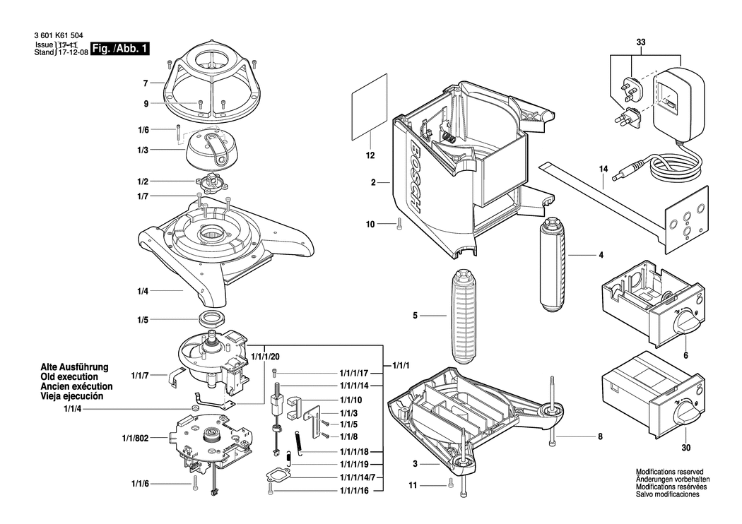 Bosch GRL 300 HVG / 3601K61704 / EU Spare Parts