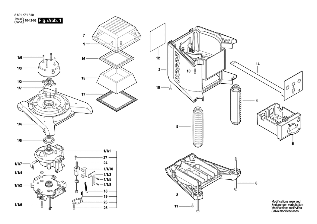 Bosch GRL 400 H / 3601K61810 / EU Spare Parts