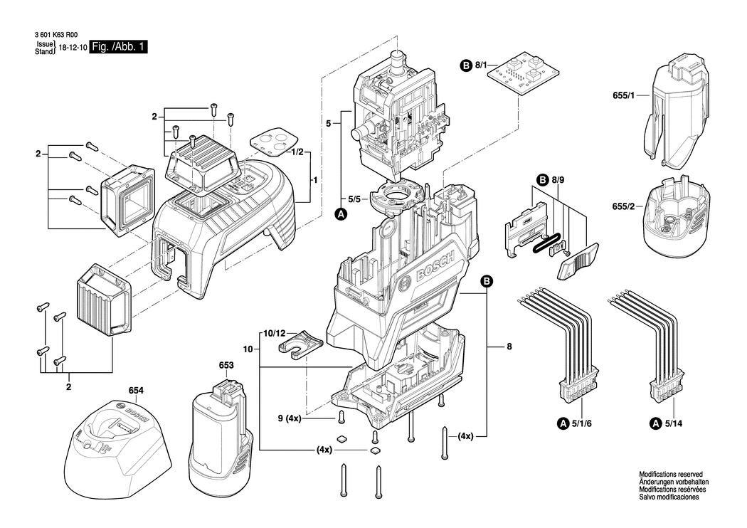 Bosch GLL 3-80 C / 3601K63R00 / EU Spare Parts