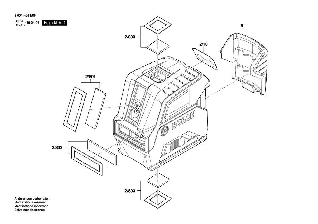 Bosch GCL 2-15 / 3601K66E00 / EU Spare Parts