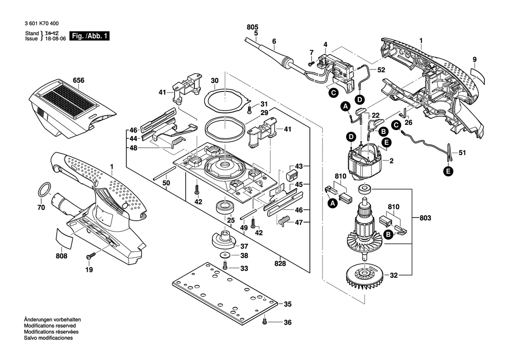 Bosch GSS 23 A / 3601K70400 / EU 230 Volt Spare Parts