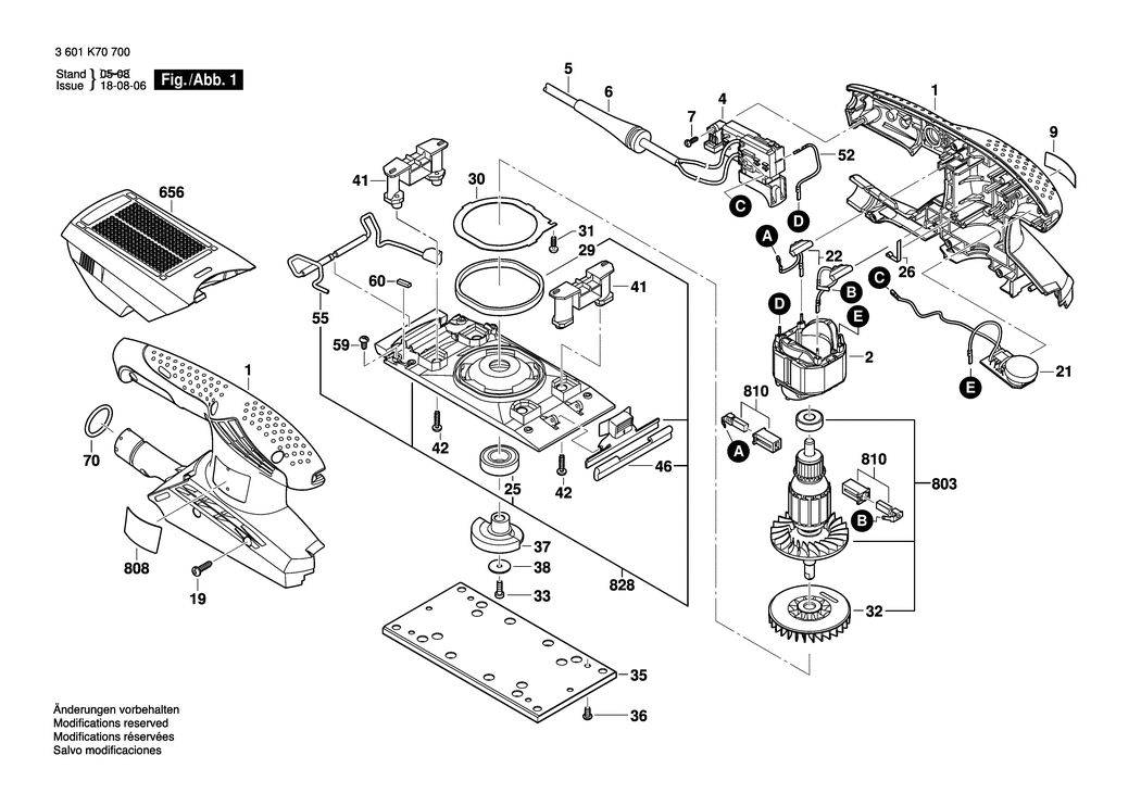 Bosch GSS 23 AE / 3601K70730 / CH 230 Volt Spare Parts