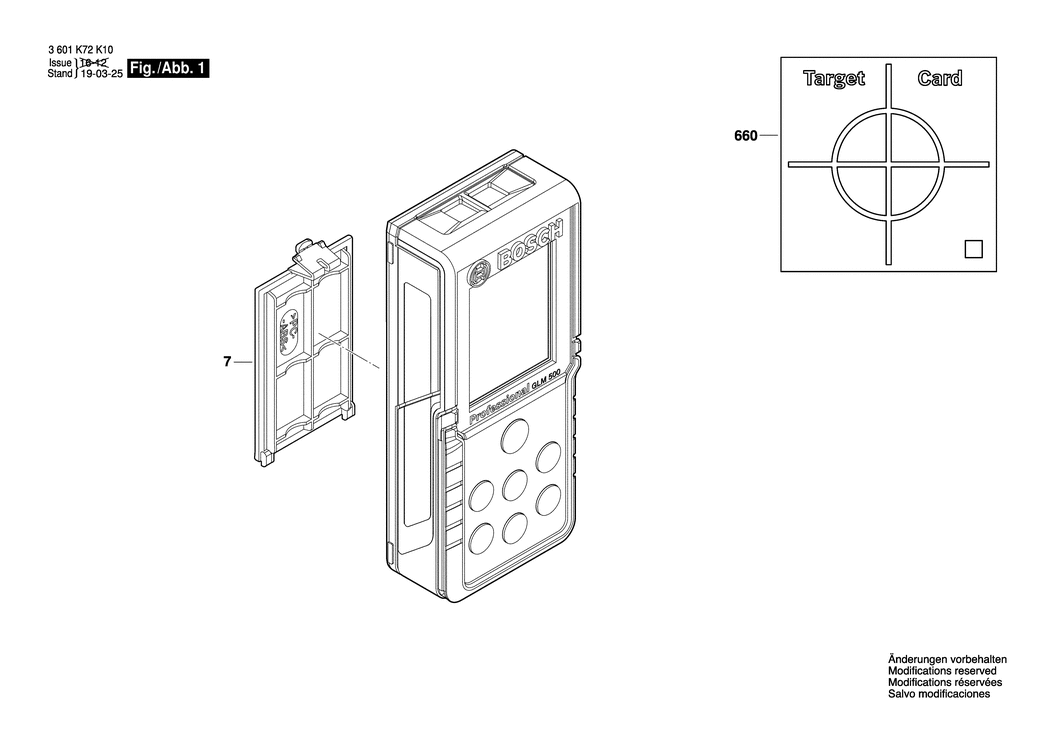 Bosch GLM 500 / 3601K72H00 / EU Spare Parts