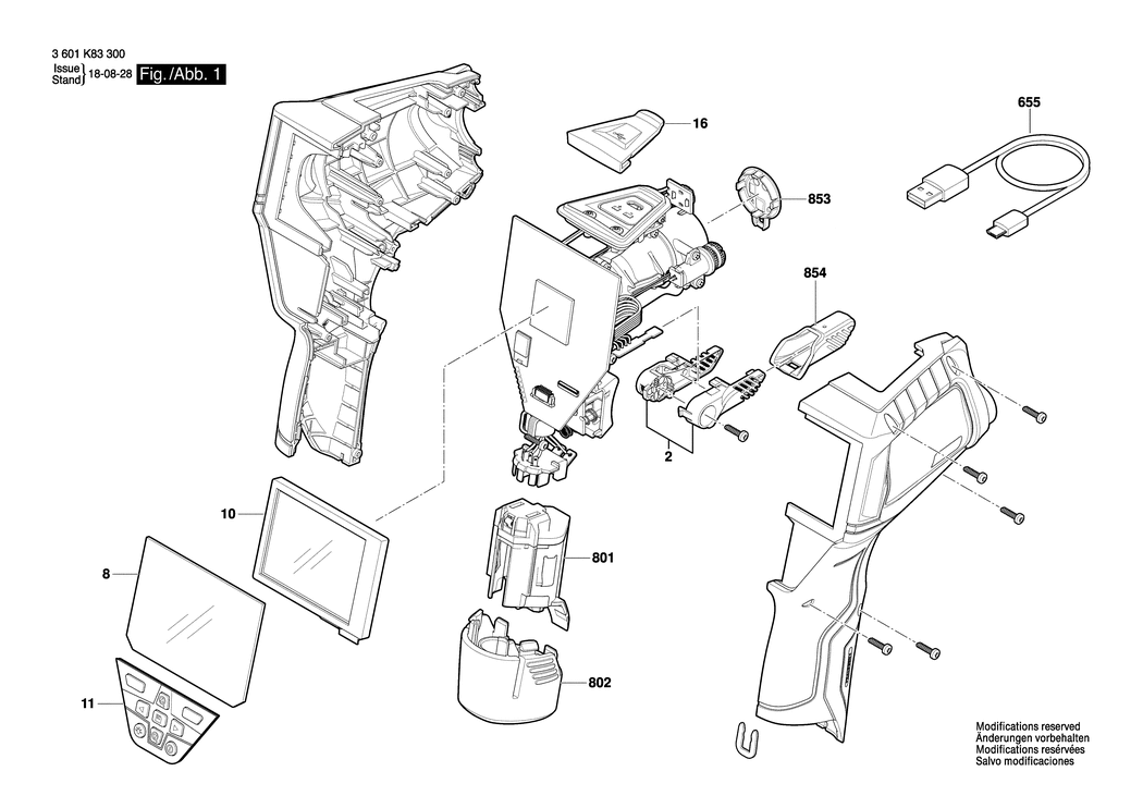 Bosch GIS 1000 C / 3601K83300 / --- 10.8 Volt Spare Parts